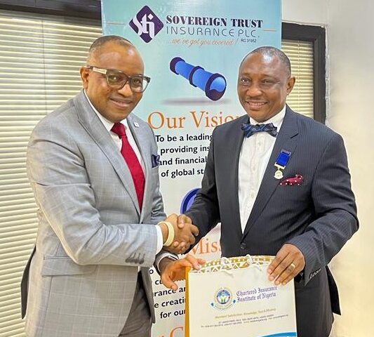 CIIN president, Edwin Igbiti visits Sovereign Trust Insurance